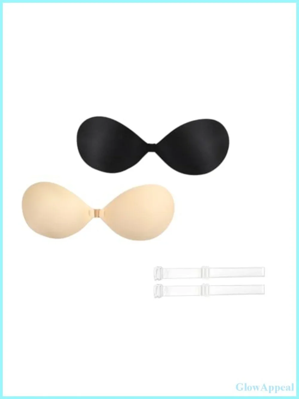 Invisible Adhesive Push-Up Bra with Clear Halter Straps for Backless Dresses